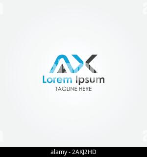 Initial AX Letter Logo With Creative Modern Business Typography Vector Template. Creative Abstract Letter AX Logo Vector. Stock Vector