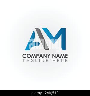 Initial am letter logo with creative modern Vector Image