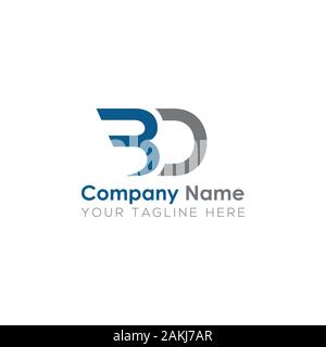 Initial BD Letter Logo With Creative Modern Business Typography Vector Template. Creative Abstract Letter BD Logo Vector. Stock Vector