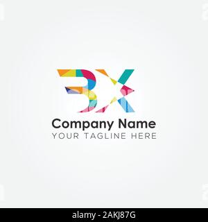 Colorful BX Letter Logo With Creative Modern Business Typography Vector Template. Creative Abstract Letter BX Logo Vector. Stock Vector