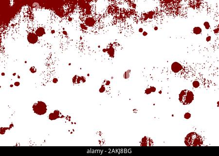 Drops of blood or other fluid on white background. Stock Vector