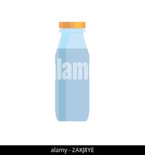 Flask or bottle with a liquid. On a white background. Isolated. Stock Vector