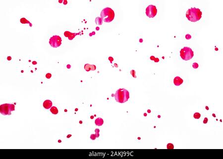 Drops of blood or other fluid on white background. Stock Vector
