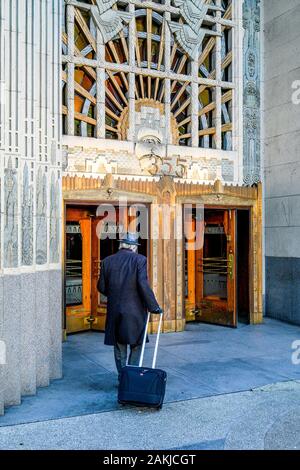 Art deco, entrance detail,  Marine Building, downtown, Vancouver, British Columbia, Canada Stock Photo