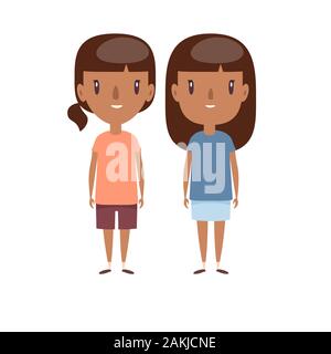 African American Boy And Girl Icon Portrait Of African Boy And Girl Vector Illustrations Stock Vector Image Art Alamy