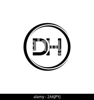 Initial DH Letter Logo With Creative Modern Business Typography Vector Template. Creative Abstract Letter DH Logo Vector. Stock Vector