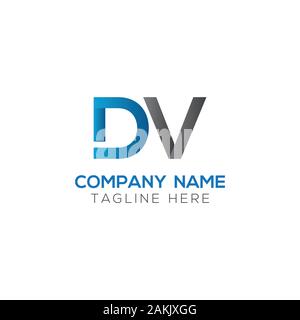 Initial DV Letter Logo With Creative Modern Business Typography Vector Template. Creative Abstract Letter DV Logo Vector. Stock Vector