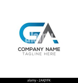 Initial GA Letter Linked Logo. GA letter Type Logo Design vector Template. Abstract Letter GA logo Design Stock Vector
