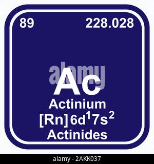 Actinium Periodic Table of the Elements Vector illustration eps 10 Stock Vector