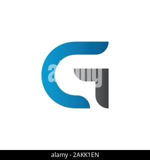 Initial GC Letter Linked Logo. GC letter Type Logo Design vector Template. Abstract Letter GC logo Design Stock Vector