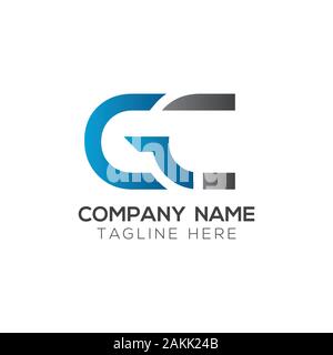 Initial GC Letter Linked Logo. GC letter Type Logo Design vector Template. Abstract Letter GC logo Design Stock Vector