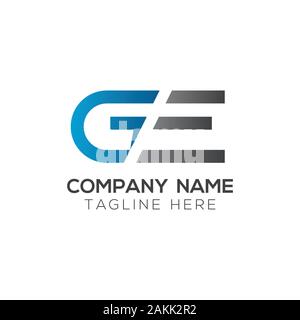 Initial GE Letter Linked Logo. GE letter Type Logo Design vector Template. Abstract Letter GE logo Design Stock Vector