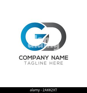 Initial GD Letter Linked Logo. GD letter Type Logo Design vector Template. Abstract Letter GD logo Design Stock Vector