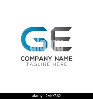 Initial GE Letter Linked Logo. GE letter Type Logo Design vector Template. Abstract Letter GE logo Design Stock Vector
