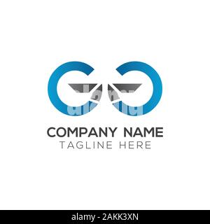 Initial GG Letter Linked Logo. GG letter Type Logo Design vector Template. Abstract Letter GG logo Design Stock Vector