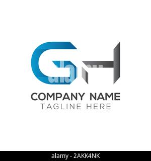 Initial GH Letter Linked Logo. GH letter Type Logo Design vector Template. Abstract Letter GH logo Design Stock Vector