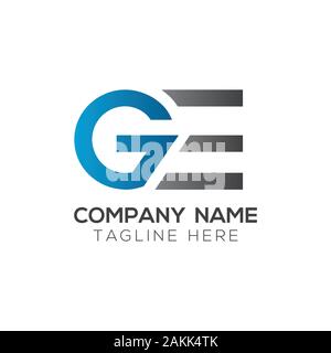 Initial GE Letter Linked Logo. GE letter Type Logo Design vector Template. Abstract Letter GE logo Design Stock Vector