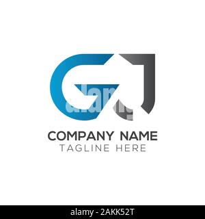 Initial GJ Letter Linked Logo. GJ letter Type Logo Design vector Template. Abstract Letter GJ logo Design Stock Vector
