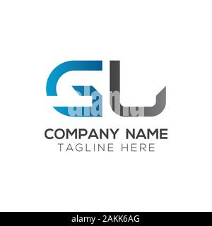 Initial GL Letter Linked Logo. GL letter Type Logo Design vector Template. Abstract Letter GL logo Design Stock Vector