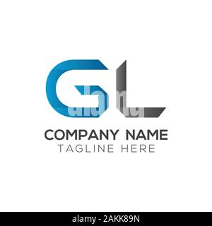 Initial GL Letter Linked Logo. GL letter Type Logo Design vector Template. Abstract Letter GL logo Design Stock Vector