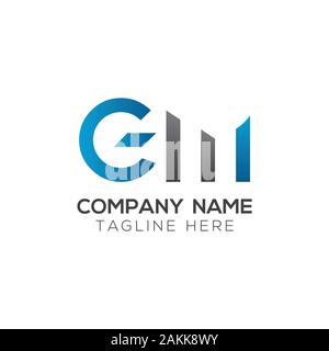 Initial GM Letter Linked Logo. GM letter Type Logo Design vector Template. Abstract Letter GM logo Design Stock Vector
