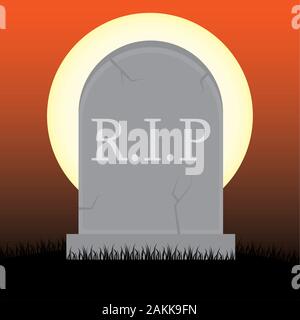 Isolated tombstone. Halloween icon Stock Vector