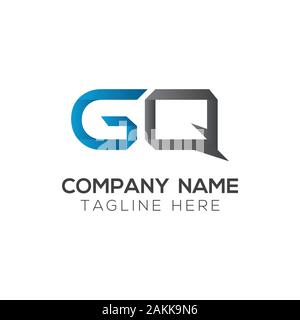Initial GQ Letter Linked Logo. GQ letter Type Logo Design vector Template. Abstract Letter GQ logo Design Stock Vector