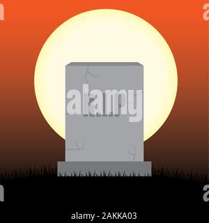 Isolated tombstone. Halloween icon Stock Vector