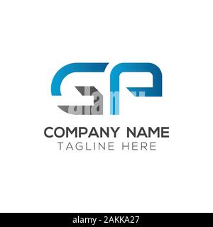 Initial GP Letter Linked Logo. GP letter Type Logo Design vector Template. Abstract Letter GP logo Design Stock Vector