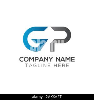 Initial GP Letter Linked Logo. GP letter Type Logo Design vector Template. Abstract Letter GP logo Design Stock Vector