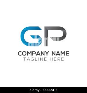 Initial GP Letter Linked Logo. GP letter Type Logo Design vector Template. Abstract Letter GP logo Design Stock Vector