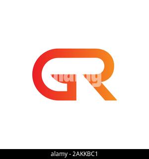 Initial GR Letter Linked Logo. GR letter Type Logo Design vector Template. Abstract Letter GR logo Design Stock Vector