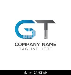 Initial GT Letter Linked Logo. GT letter Type Logo Design vector Template. Abstract Letter GT logo Design Stock Vector