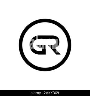 Initial GR Letter Linked Logo. GR letter Type Logo Design vector Template. Abstract Letter GR logo Design Stock Vector