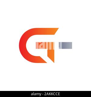 Initial GT Letter Linked Logo. GT letter Type Logo Design vector Template. Abstract Letter GT logo Design Stock Vector