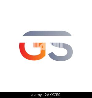 white blue alphabet letter gs g s logo combination design on black ...