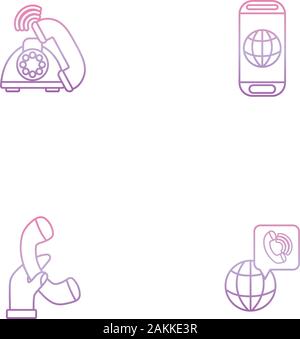 old telephone call , phone gradient icon vector illustration Stock Vector