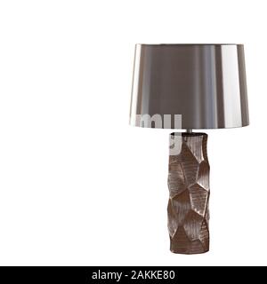 Night table lamp with a glossy abagur and on a white background. 3d rendering Stock Photo