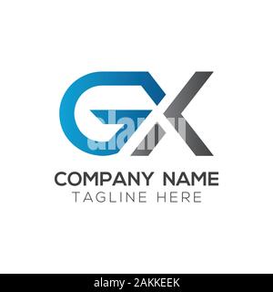 black and white alphabet letter gx g x logo combination design suitable ...