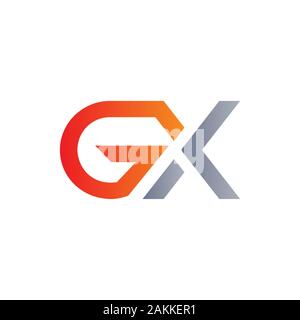 Initial GX Letter Linked Logo. GX letter Type Logo Design vector Template. Abstract Letter GX logo Design Stock Vector