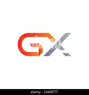 Initial GX Letter Linked Logo. GX letter Type Logo Design vector Template. Abstract Letter GX logo Design Stock Vector