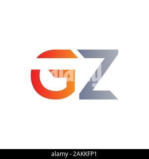 Initial GZ Letter Linked Logo. GZ letter Type Logo Design vector Template. Abstract Letter GZ logo Design Stock Vector