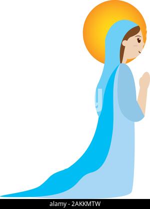 Virgin Mary. Manger character Stock Vector