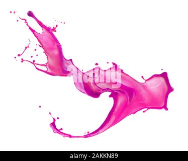 pink paint splash isolated on a white background. Stock Photo