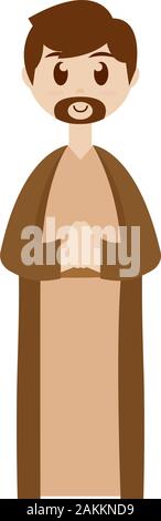 Saint Joseph. Manger character Stock Vector