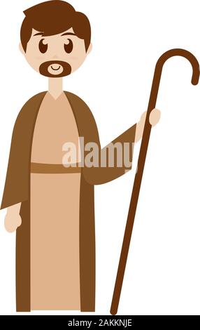 Saint Joseph. Manger character Stock Vector