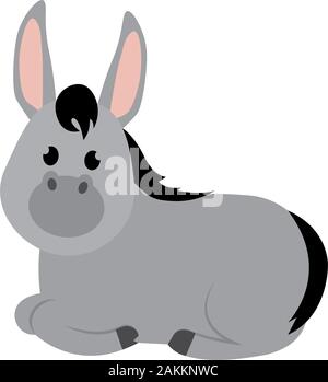 Isolated cute donkey Stock Vector