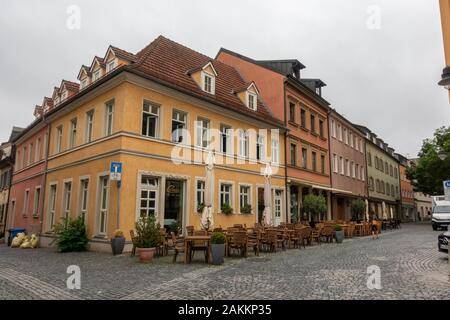 Typical Schweinfurt ornate buildings on Metzgergasse including