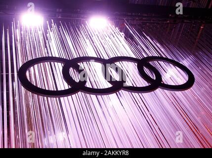 Las Vegas, United States. 09th Jan, 2020. A view of an Audi logo sign on display during the 2020 International CES, at the Las Vegas Convention Center in Las Vegas, Nevada on Thursday, January 9, 2020. Photo by James Atoa/UPI Credit: UPI/Alamy Live News