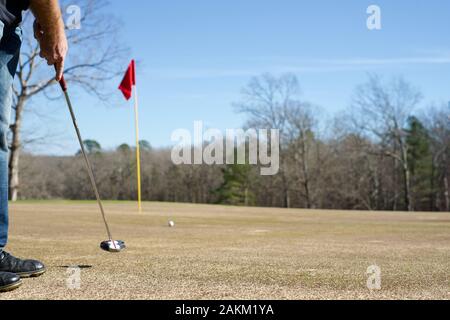 Golf is a game that most folks can play well into retirement. Smaller, local courses usually offer an affordable way to get out and exercise. Stock Photo